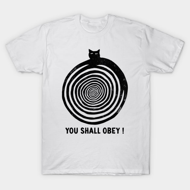 Hypnotic Black Cat T-Shirt by kareemik